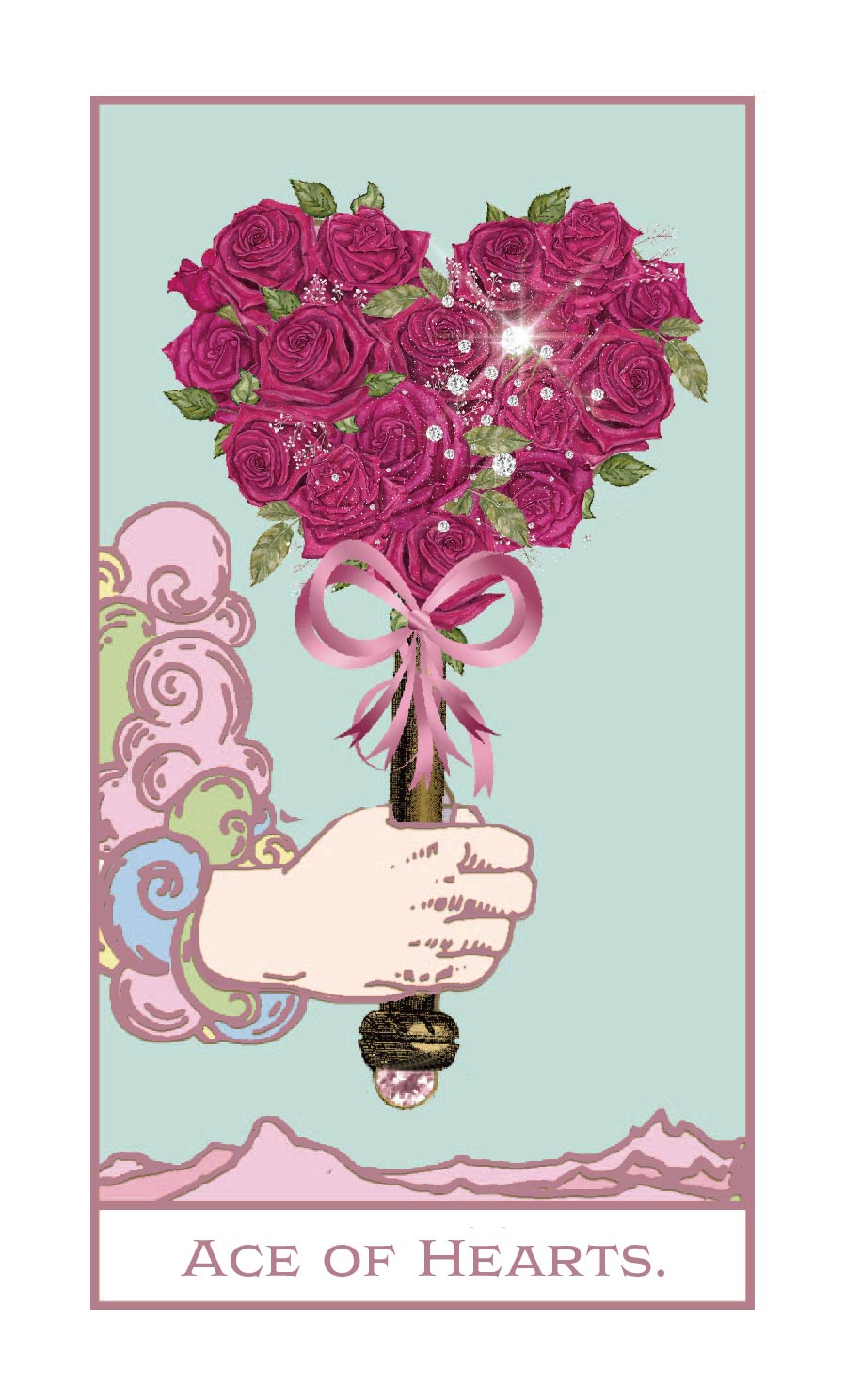 PRTN-0004 Pastel Color Rider-Waite Tarot Floral Edition Extra Box (Mystic Pink Holographic Glitter Edge) *Pre-orders scheduled for completion in summer 2024